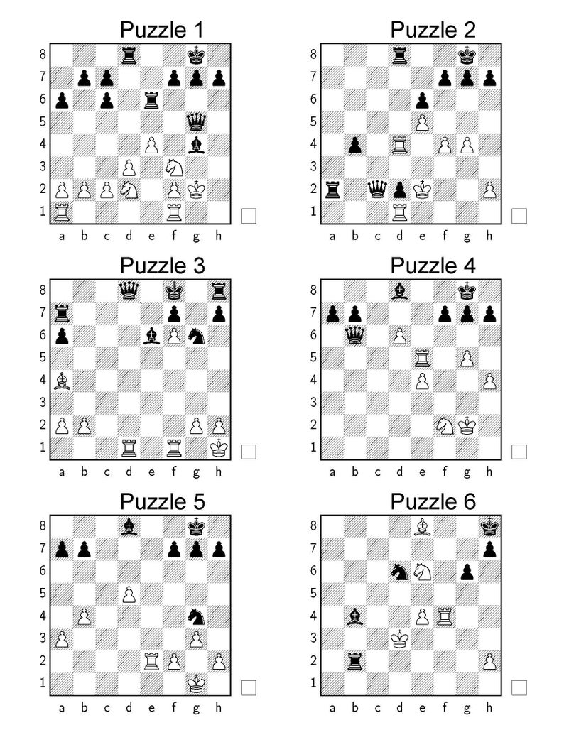 2000 Extremely Easy Chess Puzzles in One Move - Printable PDF With ...