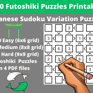 Easy, Medium and Hard Futoshiki Puzzles Printable PDF - 2400 Hutoshiki ...