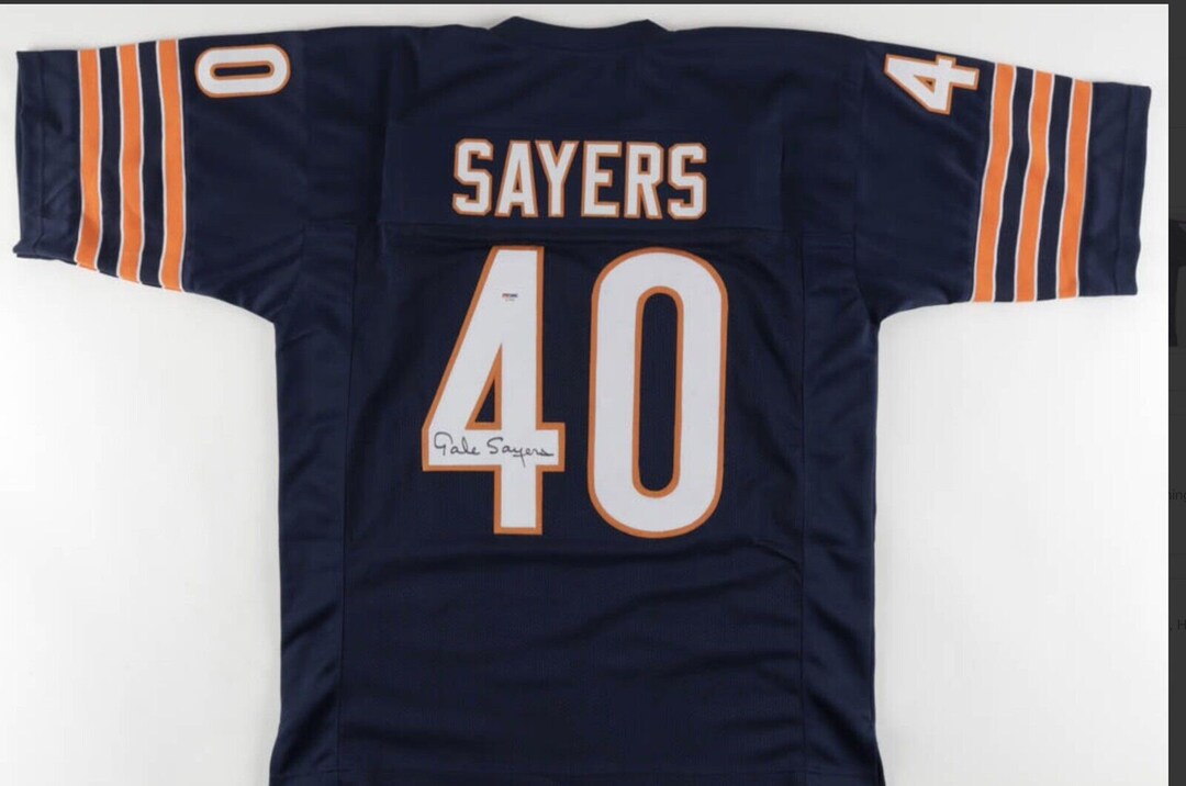 Shop Gale Sayers Chicago Bears Autographed Blue Custom Jersey