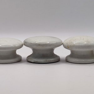 Group of 5 White Ceramic Victorian/Edwardian Door Knobs