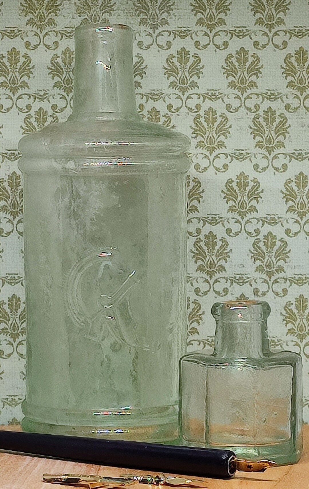 Vintage Centurion Master Ink Bottle c18951900 and Hexagonal Ink Bottle