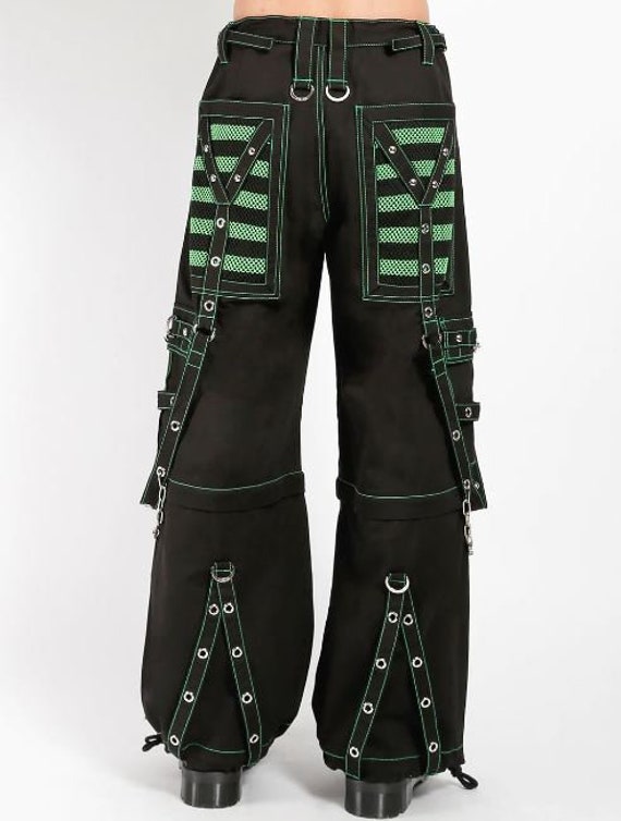 Handmade Gothic Pants Trousers Punk Studs Chain Black Cotton