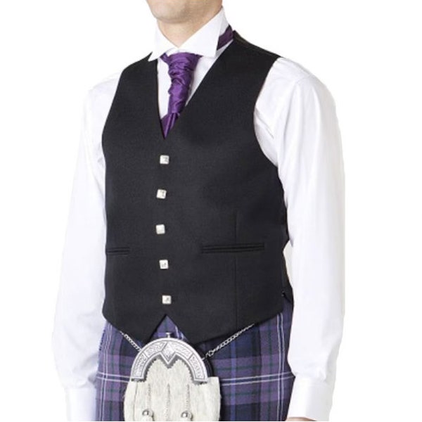 Prince Charlie Scottish Waistcoat Kilt Vest of 5 Buttons 38" - 52"