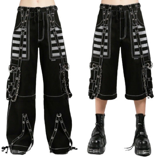 Women's Chains Rhinestones Punk Emo Pants Straps Baggy Pants