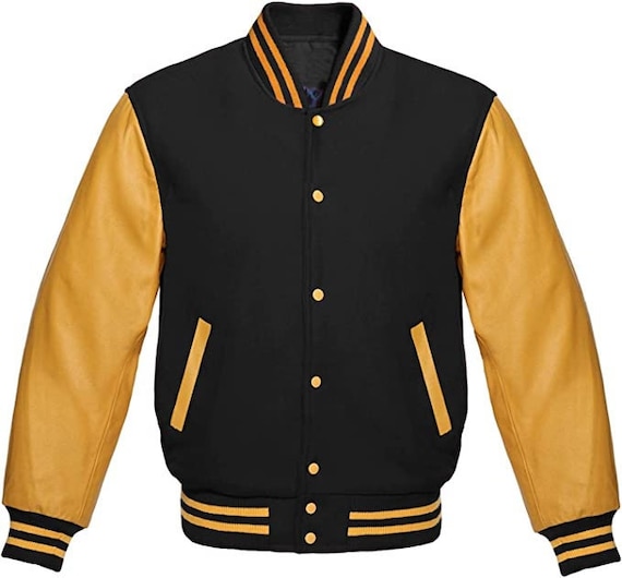 Varsity Letterman College Baseball Jacket Blue Wool Body White Leather Sleeves Personalisation Available Etsy