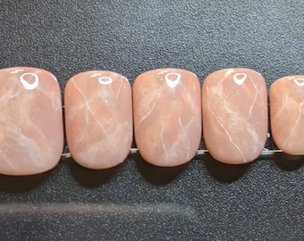 Rose quartz press on nail set | crystal nail set | pink quartz nails | glue on nails | custom nail set