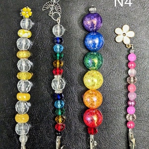 Handmade beaded keychain and wand clips | bracelet helpers | card grabbers