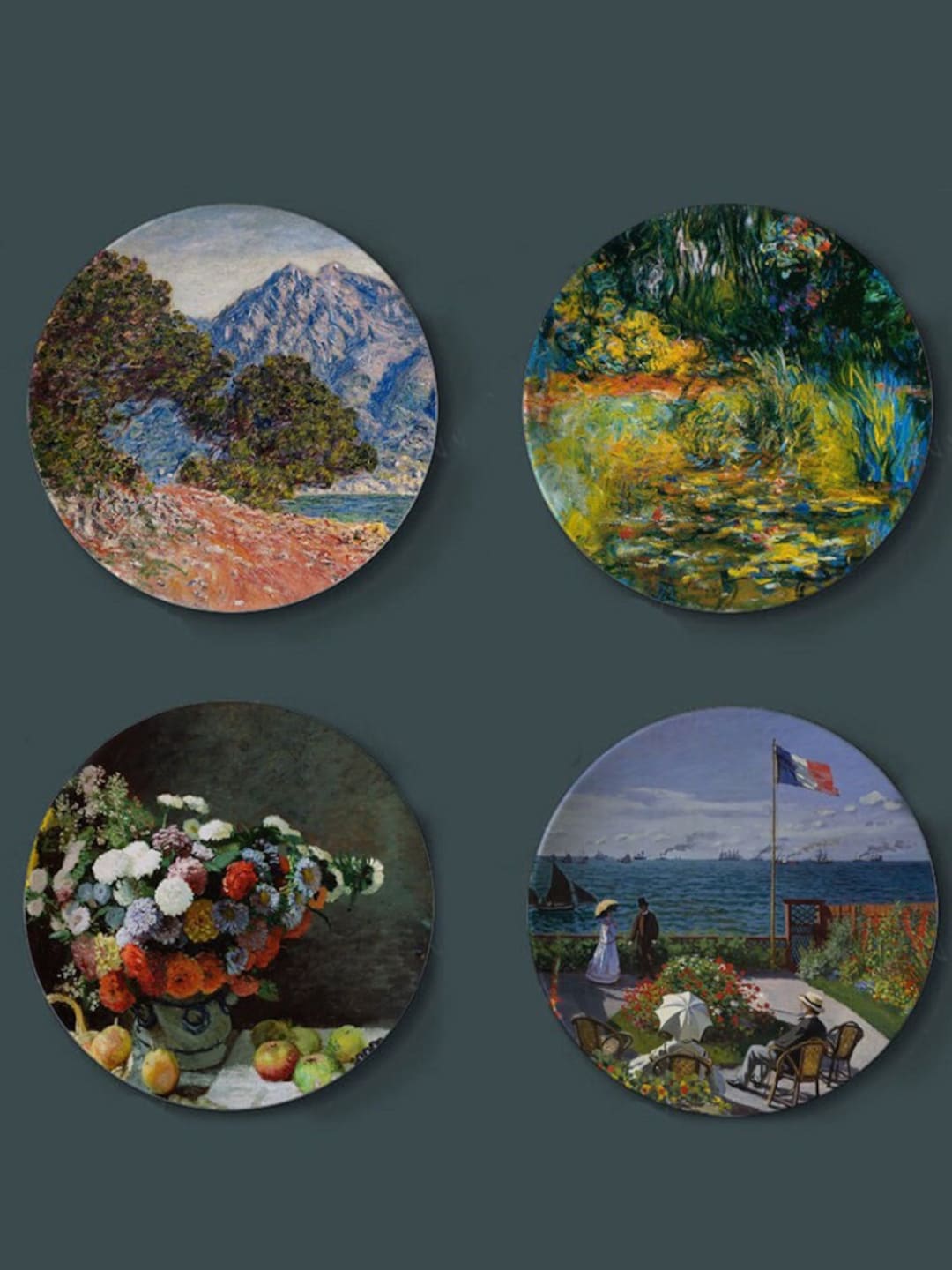 Oil Painting Ceramic Plate Artistic Handmade Plate Etsy