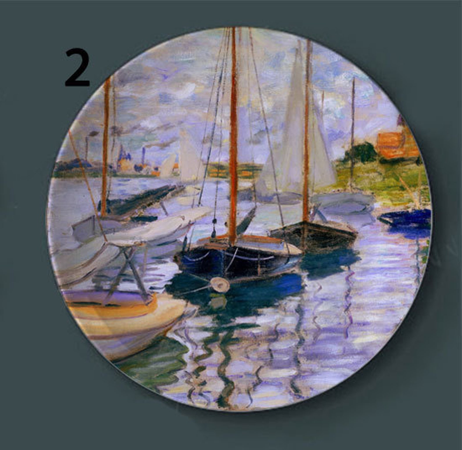 Oil Painting Ceramic Plate Artistic Handmade Plate Etsy