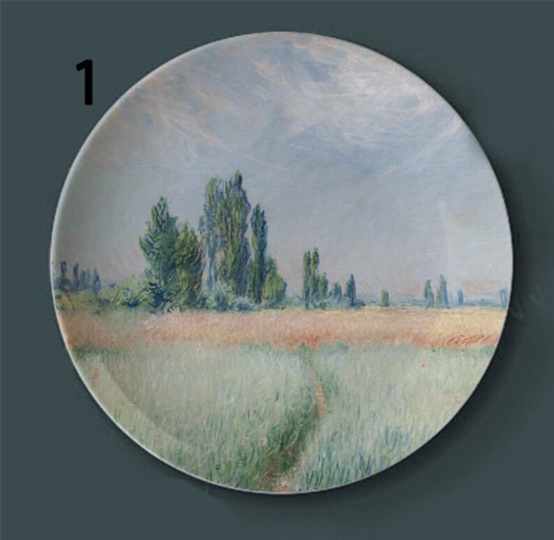 Oil Painting Ceramic Plate Artistic Handmade Plate Etsy