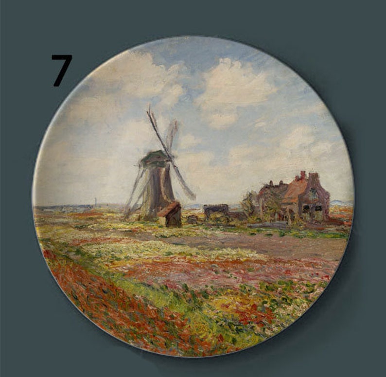 Oil Painting Ceramic Plate Artistic Handmade Plate Etsy