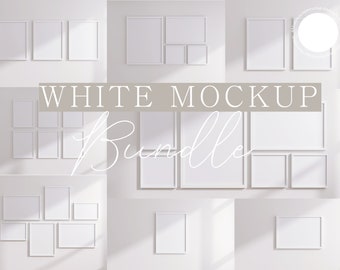 11 Frame Mockup Bundle | White Frame Mockup Bundle | Poster Mock up, Minimalist Template Frame Wall Art Mockup | JPG Digital Download