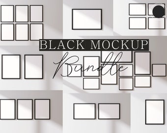 10 Black Frame Mockup Bundle | Frame Mock up Bundle | Shadow| Poster Mock up, Template Frame Art print Mockup JPG Digital Download