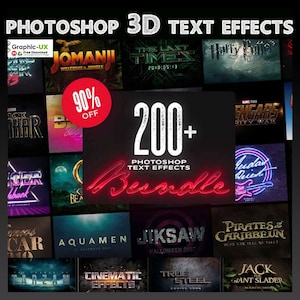 200+ Photoshop 3D Text Effects Bundle | Editable