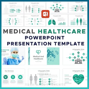 Può includere: Un modello di presentazione PowerPoint progettato per professionisti medici e sanitari. Il modello include una varietà di diapositive con diversi layout e icone, tra cui un cuore, un edificio ospedaliero e uno stetoscopio. Il modello è progettato per aiutare i professionisti medici a creare presentazioni professionali e coinvolgenti.