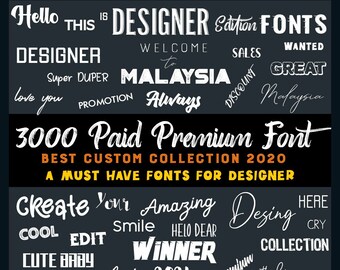 3000+ Premium Fonts Collection, Designer Edition (OTF and TTF)