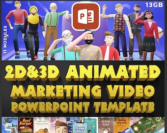 2D & 3d Animated Marketing Sales Video PowerPoint Template