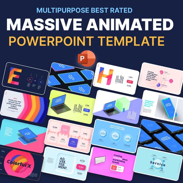 Massive X Animated PowerPoint Presentation Template Bundle with Fully Animated Slides