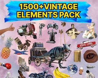 Vintage Collage Element Pack: 2800+ Transparent PNG Images