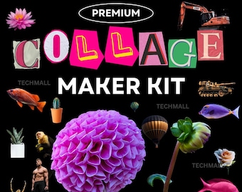 Modern Collage Creator Kit: 1000+ PNG Images (Digital Download)
