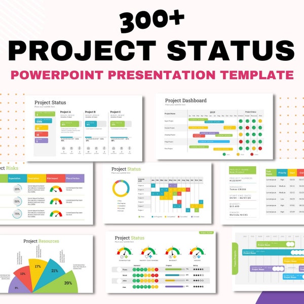 300+ Project Status PowerPoint Presentation Template Editable