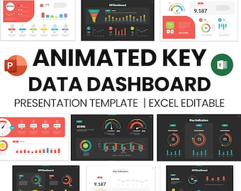 Animated Key Data Dashboard PowerPoint Presentation Template - Elevate Your Sales Presentations