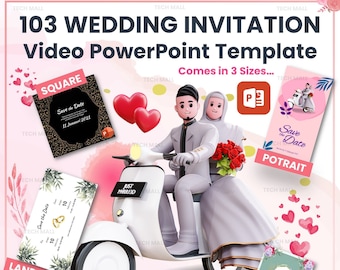 103+ Wedding Invitation Video PowerPoint Template | Digital Invite | Video | Easy Edit