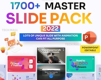 1000+ Unique Slides PowerPoint Template: Neomorphism, 3D Style