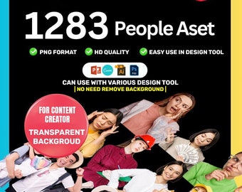 1200+ PNG Human Asset Collection for Content Creator Instagram, Canva, and PowerPoint