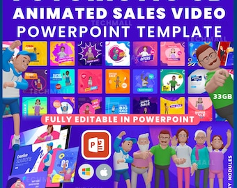 Futuristic 3D Animated Sales Video PowerPoint Template