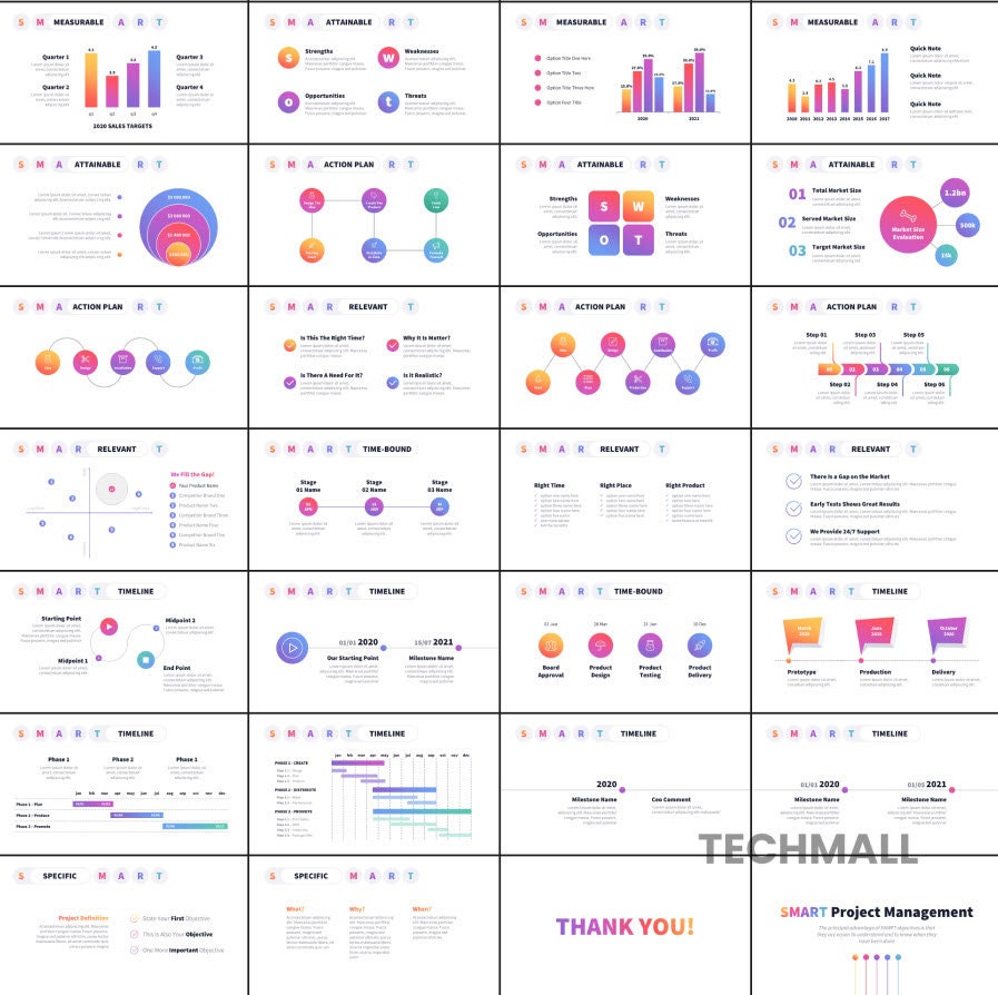 SMART Project Management Powerpoint Template: Customizable Presentation ...