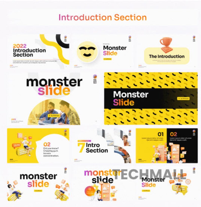 Monster Slides Premium Powerpoint Presentation Template - Etsy