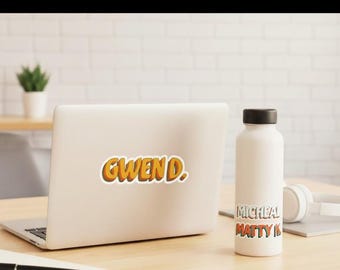 Waterproof Name Decal - Personalized 3-Layers Color Vinyl Sticker, Custom Name Stickers, Water Bottle, Laptop, Kindle Decal, Girl Ideal Gift