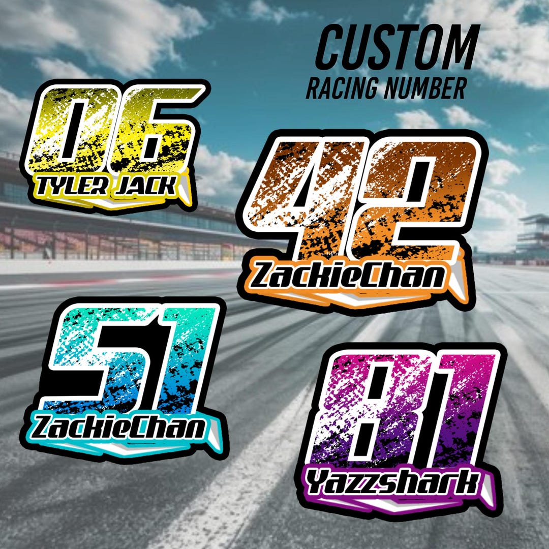 Sticker Racing Nome Custom Racing Name Number Sticker Waterproof Vinyl Decal Sticker - Etsy