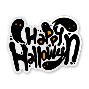 Autocollant Happy Halloween Ghost, autocollants pour ordinateur portable, guitare, moto, vélo, planche à roulettes, bagages, cadeau pour enfants adultes adolescents