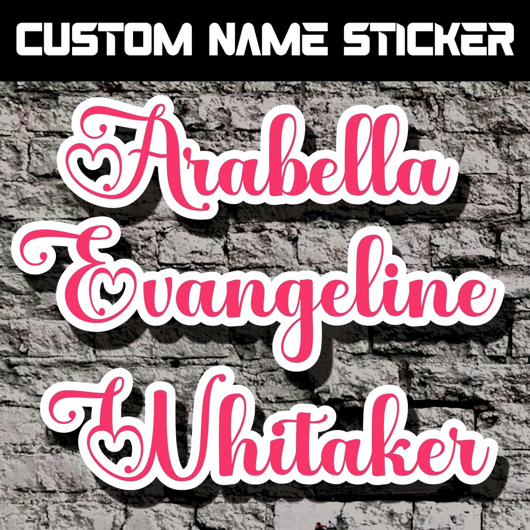 Custom Name Sticker: Waterproof Vinyl Decal for Water Bottles, Laptops ...