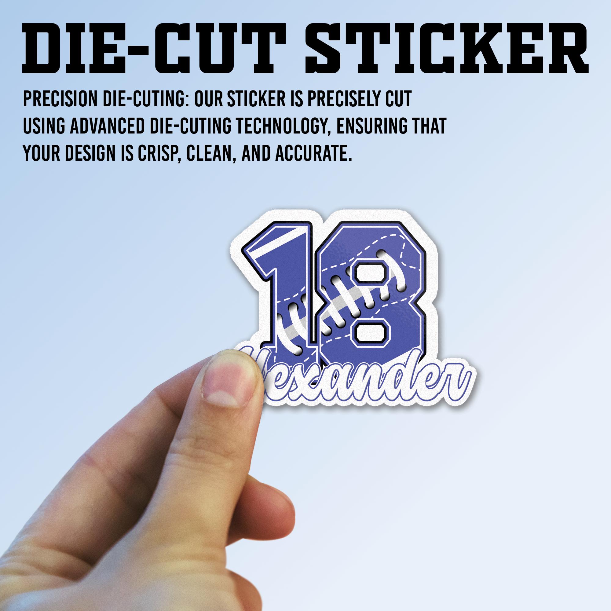 Custom Name Number Sticker, Personalized Waterproof Vinyl Decal for ...