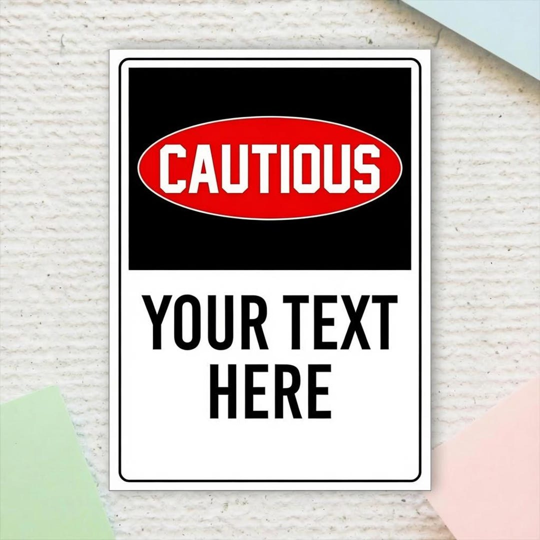 Custom Cautious Decal Sticker, Personalized Text Bumper Stickersticker ...