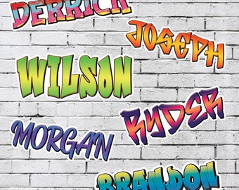 Custom Graffiti Name Sticker: Personalized Water-Resistant Vinyl Decal for Water Bottle, Helmet, Tool Boxes, Ideal Gift Custom Name Sticker
