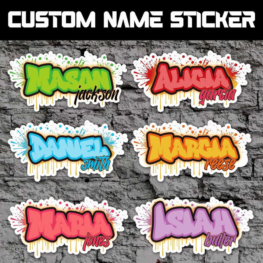 Custom Name Sticker: Personalized Die-cut Vinyl Graffiti Decal Sticker ...