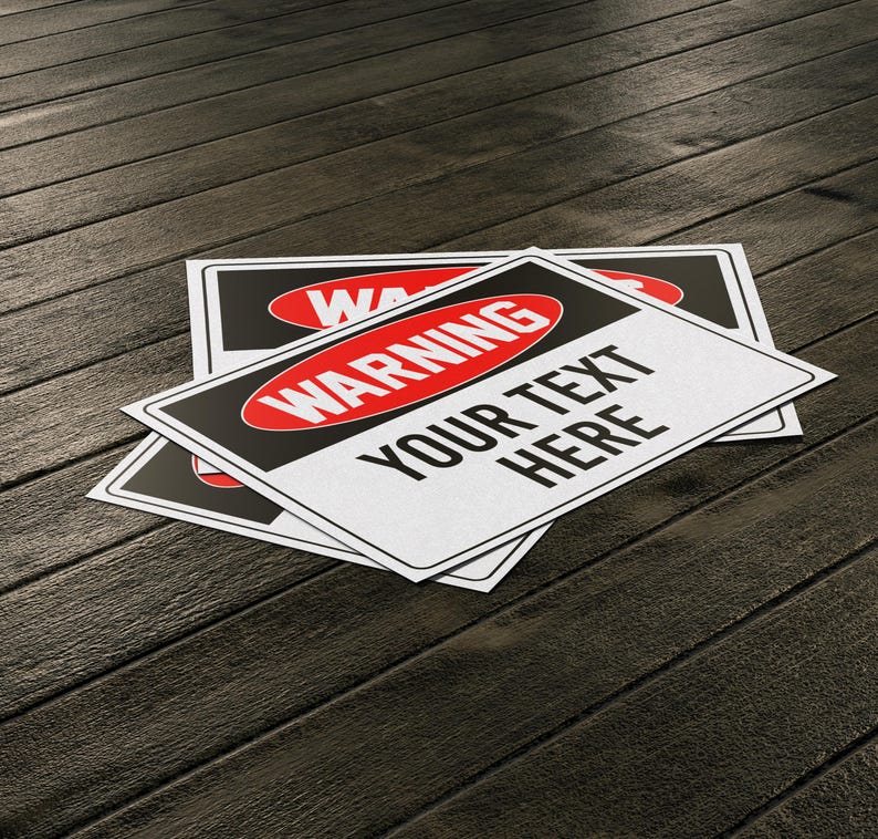 Warning Text Sticker Custom Cautious Decal Sticker, Personalized Text Bumper Stickersticker ...