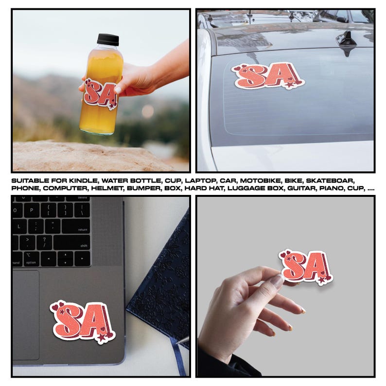 Personalized Name Vinyl Sticker: Custom Monogram Decal for Laptop ...