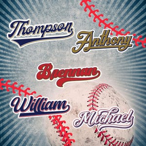 Personalized Baseball Name Sticker: Custom Vinyl Decal for Laptop, Water Bottle
