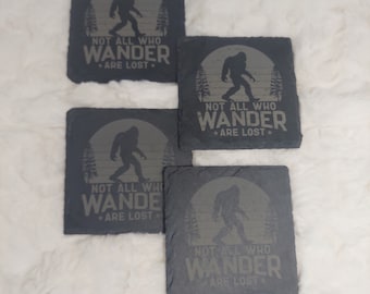 Set of 4 Bigfoot Slate Coasters