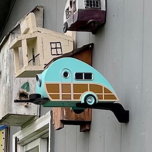 Custom 3D printed camper themed birdhouses