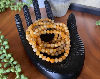 GOLDEN HEALER BRACELET - Yellow Hematoid Quartz - 6 mm Beaded Stretchy - Ethically Conscious -
