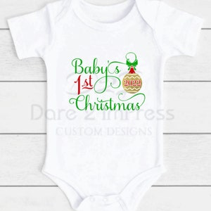 Baby&#39;s 1st Christmas Onesie Design: SVG, PNG Digital File