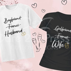 Matching Couples, Wedding, Honeymoon. Girlfriend, Fiancé, Wife. Boyfriend, Fiancé, Husband. SVG, PNG Digital design. Instant download.