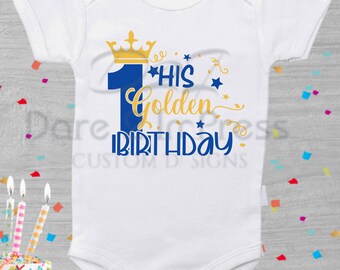 CUSTOM - His Golden Birthday, 1 year old. SVG, PNG Digital design. Instant download.