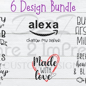 Funny Baby Onesie Design Bundle: SVG, PNG (Digital Download)